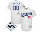 Men's Los Angeles Dodgers Majestic White 2017 World Series Bound Flex Base Stitched Custom Jersey