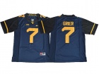 West Virginia Mountaineers #7 Will Grier Navy Blue College Football Jerseys