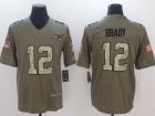 New England Patriots #12 Tom Brady Olive Camo Salute To Service Limited Jersey