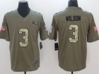 Seattle Seahawks #3 Russell Wilson Olive Camo Salute To Service Limited Jersey