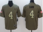 Oakland Raiders #4 Derek Carr Olive Camo Salute To Service Limited Jersey