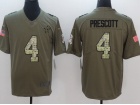 Dallas Cowboys #4 Dak Prescott Olive Camo Salute To Service Limited Jersey