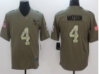 Houston Texans #4 Deshaun Waston Olive Camo Salute To Service Limited Jersey