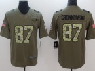 New England Patriots #87 Rob Gronkowski Olive Camo Salute To Service Limited Jersey