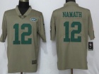 New York Jets #12 Joe Namath Green Men Olive Salute To Service Limited Jersey