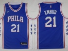 Nike Philadelphia 76ers #21 Joel Embiid Blue Swingman Basketball Jersey