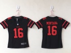 San Francisco 49ers #16 Joe Montana Black Women Vapor Untouchable Limited Jersey