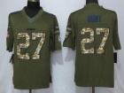 Kansas City Chiefs #27 Kareem Hunt Green Salute to Service Limited Jerseys