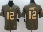 New England Patriots #12 Tom Brady Olive With Golden Number Salute To Service Limited Jersey