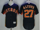 Men's Houston Astros #27 Jose Altuve Navy Blue Without Name Flexbase Jersey