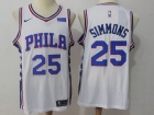 Nike Philadelphia 76ers #25 Ben Simmons White Swingman Basketball Jersey