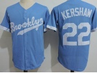 Los Angeles Dodgers #22 Clayton Kershaw Baby Blue Throwback Jersey