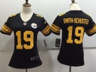 Pittsburgh Steelers #19 JuJu Smith-Schuster Black Color Rush Women Jersey