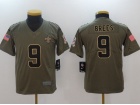 Youth New Orleans Saints #9 Drew Brees Olive Salute To Service Limited Jersey