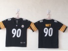 Youth Pittsburgh Steelers #90 T.J. Watt Black Vapor Untouchable Limited Jersey