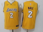 Nike Youth Los Angeles Lakers #2 Lonzo Ball Yellow Swingman Jersey