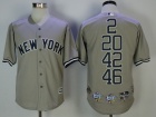 New York Yankees #2 #20 #42 #46 Gray Cool Base Jerseys