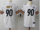 Youth Pittsburgh Steelers #90 T.J. Watt White Vapor Untouchable Limited Jersey