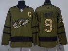 Adidas Detroit Red Wings #9 Gordie Howe Green Salute To Service  Hockey Jersey