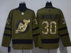 Adidas New Jersey Devils #30 Martin Brodeur Green Salute To Service  Hockey Jersey