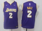 Nike Youth Los Angeles Lakers #2 Lonzo Ball Purple Swingman Jersey