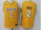 Nike Youth Los Angeles Lakers #2 Lonzo Ball Yellow Swingman Jersey