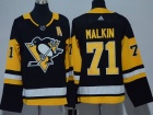 Adidas Pittsburgh Penguins #71 Evgeni Malkin Black Women Jersey