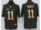 Philadelphia Eagles #11 Carson Wentz Gold Anthracite Salute to Service Limited Football Jersey