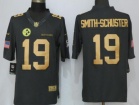 Pittsburgh Steelers #19 JuJu Smith-Schuster Gold Anthracite Salute to Service Limited Football Jerse...