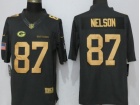 Green Bay Packers #87 Jordy Nelson Gold Anthracite Salute to Service Limited Football Jersey