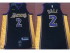 Nike Los Angeles Lakers #2 Lonzo Ball Black Swingman Basketball Jersey