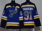 Adidas St.Louis Blues #91 Vladimir Tarasenko Blue USA Flag Fashion Youth Hockey Jersey