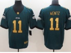 Philadelphia Eagles #11 Carson Wentz Green With Golden Number Vapor Untouchable Limited Football Jersey