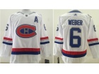 Adidas Montreal Canadiens #6 Shea Weber White 2017 NHL 100 Classic Breakaway Jersey