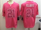 Dallas Cowboys #21 Ezekiel Elliott Pink Stitched Limited Rush Fashion Jersey