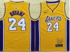 Nike Los Angeles Lakers 24# Kobe Bryant Yellow Black Mamaba Swingman Jersey