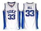 Duke Blue Devils #33 Grant Hill White V-Neck College Basketball Jersey