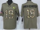 Pittsburgh Steelers #19 JuJu Smith-Schuster Olive Camo Salute To Service Limited Jersey