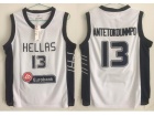 Hellas Greece Team #13 Giannis Antetokounmpo White Basketball Jersey