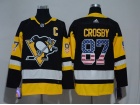 Adidas Pittsburgh Penguins #87 Sidney Crosby Black USA Flag Fashion Jersey