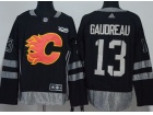 Adidas Calgary Flames #13 Johnny Gaudreau Black 100th Patch Jersey