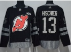 Adidas New Jersey Devils #13 Nico Hischier Black 100th Patch Jersey