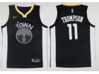 Nike Golden State Warriors #11 Klay Thompson Black Swingman Jersey