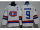 Adidas Montreal Canadiens #9 Maurice Richard White 2017 NHL 100 Classic Breakaway Jersey