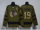 Adidas Chicago Blackhawks #19 Jonathan Toews Green Salute To Service Hockey Jersey