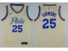 Nike Philadelphia 76ers #25 Simmonds Cream City Swingman Jersey