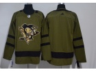 Adidas Pittsburgh Penguins Blank Green Salute To Service Hockey Jersey