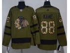 Adidas Chicago Blackhawks #88 Patrick Kane Green Salute To Service Hockey Jersey