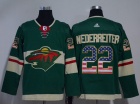 Adidas Minnesota Wild #22 Nino Niederreiter Green USA Flag Fashion Jersey