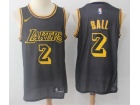 Nike Los Angeles Lakers #2 Lonzo Ball Black City Swingman Jersey